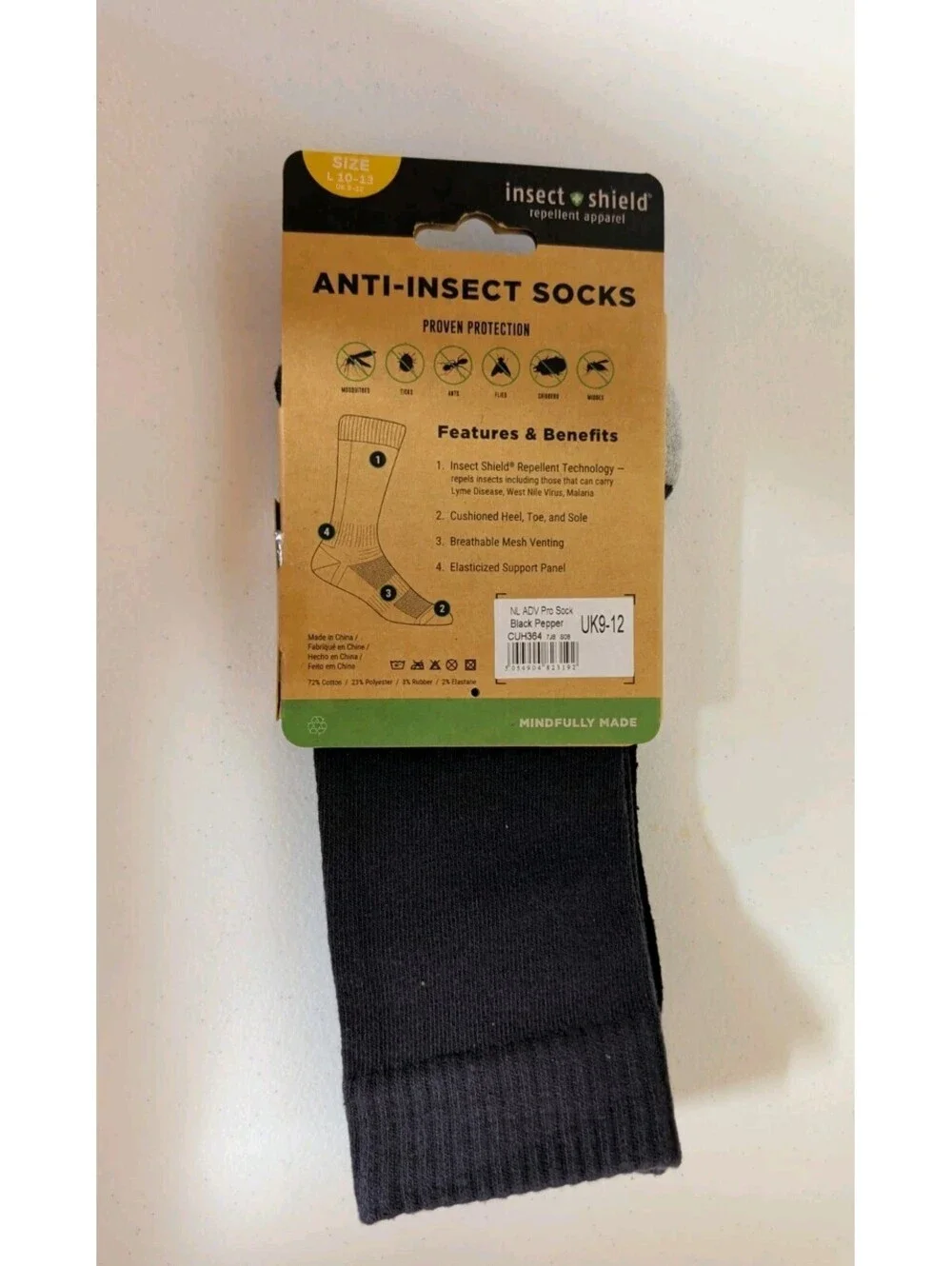 Craghoppers Anti-Insect Socks Insect Shield Repellent Men's Large 10-13